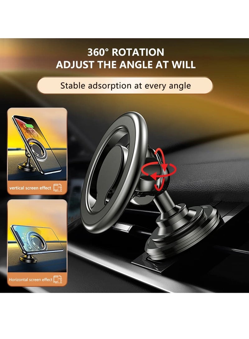 MagSafe Car Mount for iPhone 14/13/12 - 360° Rotating Magnetic Holder for All Smartphones (Black) - Image 5