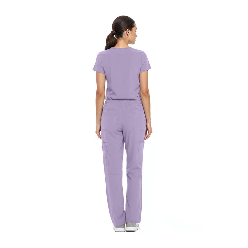 Natural Uniforms Women's Cool Stretch V-Neck Top and Cargo Pant Set (Lavender, X-Small-Petite) - Image 5