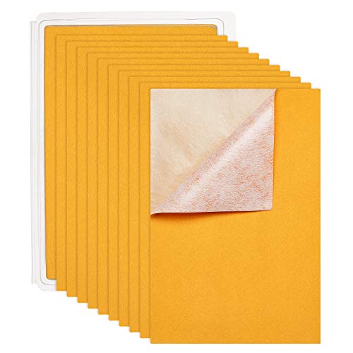 BENECREAT 20PCS Velvet Yellow Fabric Sticky Back Adhesive Back Sheets, A4 Sheet (8.3" x 11.8"), Self-Adhesive, Durable and Water Resistant, Ideal for Art and Craft Making - Image 1