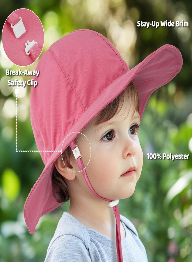 HECCEI Baby Sun Hat, Windproof, Sunscreen, Warm, UPF 50+ DryShade WhaleFold Outdoor Beach Hat for 0-24 Months Toddler Boys & Girls (US, Age, 6 Months, Bubblegum Pink) - Image 2