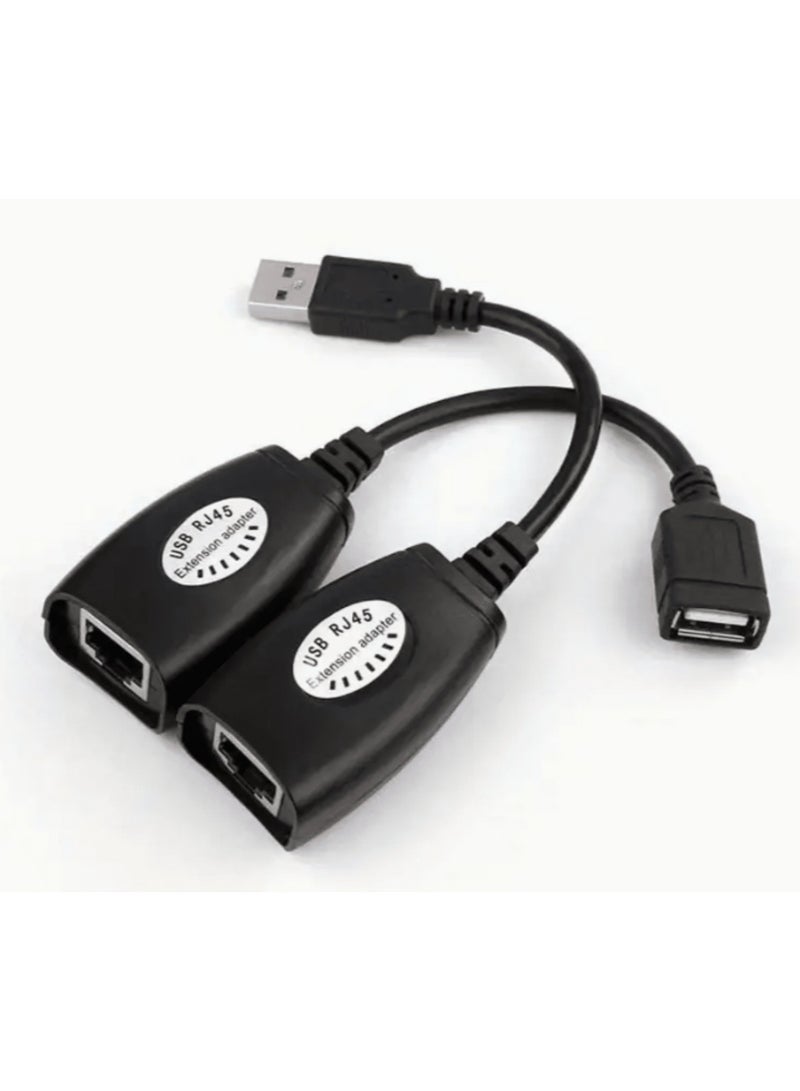 Upgraded USB To RJ45 Network Cable Adapter USB 2.0 Male To Female CAT5 CAT6 Connector LAN Ethernet Extension Repeater Converter For Computer Mouse Printer PC Keyboard Laptop Accessories  - Image 1