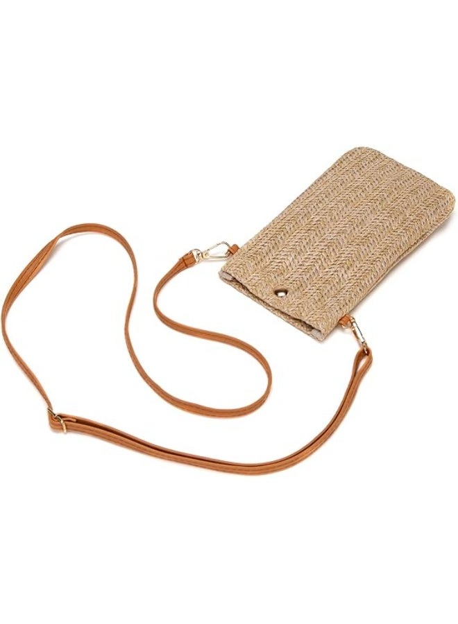 Small Crossbody Straw purse Lightweight Summer Beach Phone Bag for Women - Image 2