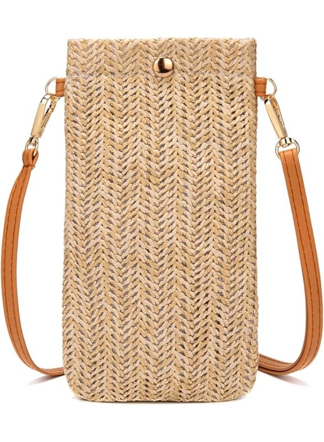 Small Crossbody Straw purse Lightweight Summer Beach Phone Bag for Women - Image 3