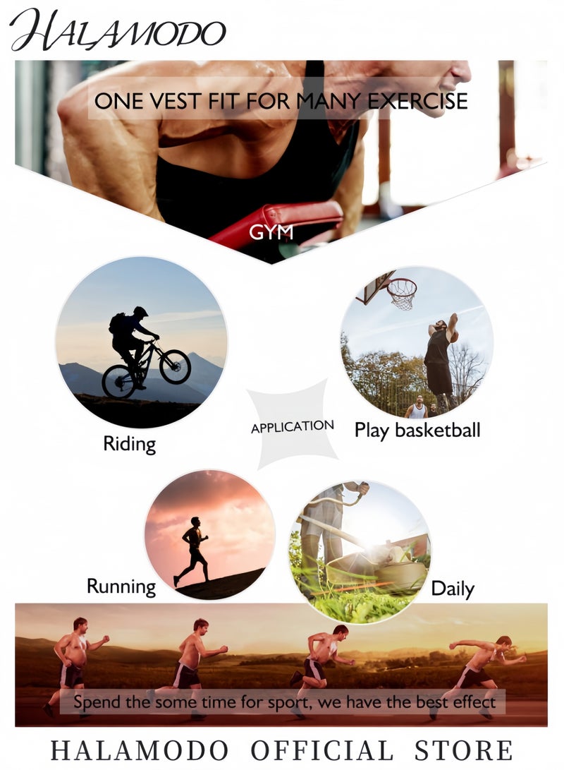 HALAMODO Waist Trainer Sweat Vest for Men Hot Neoprene Sauna Tank Top Vest No Zipper Gym Workout Suit for Fat Burning and Slimming - Image 4