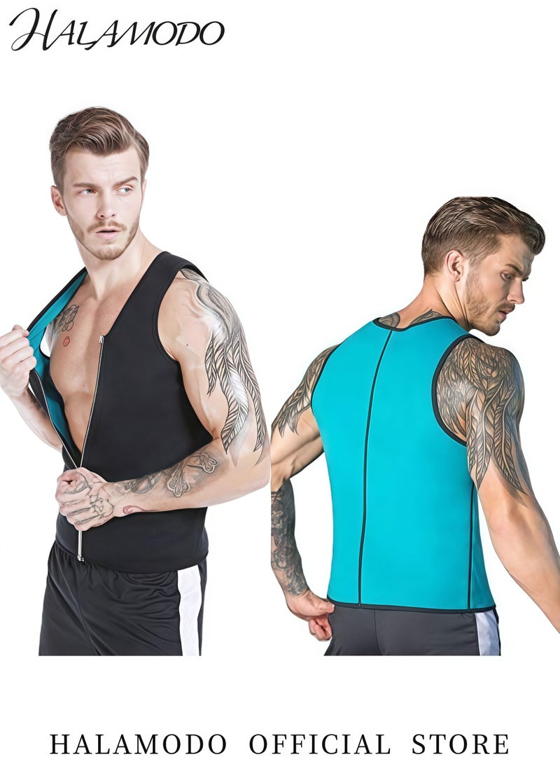 HALAMODO Waist Trainer Sweat Vest for Men Hot Neoprene Sauna Tank Top Vest No Zipper Gym Workout Suit for Fat Burning and Slimming - Image 5