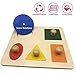 Buootooy Montessori Multi Shape Wooden Puzzle Toy Baby Toddler First Jumbo Wood Peg Educational Basic 5 Geometry Shape - Image 4
