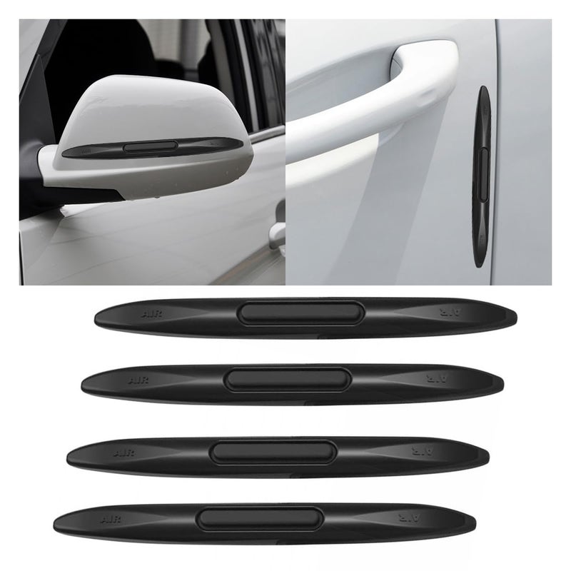 4PCS Car Door Edge Guards Car Side Door Protector Rearview AntiCollision Bumper Trim Guard Sticker Auto Body Self Adhesive AntiScratch Strips for SUV Pickup Truck Black