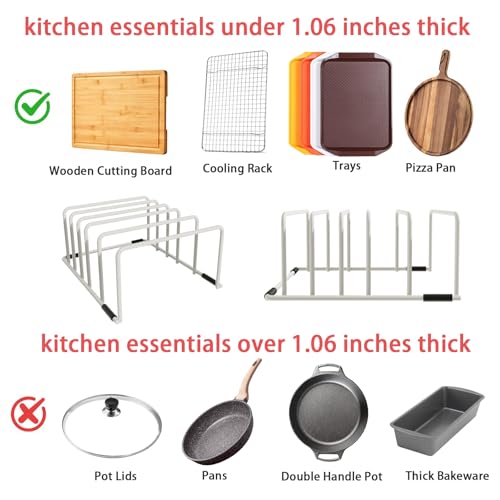 PAJWITHL cookie sheet organizer for cabinet for Cutting Boards Baking Sheets, Cookie Pans, Cooling Small Racks Storage Stand and Bakeware,Kitchen Cabinet Countertop Organizer (Black - 1pack) - Image 4