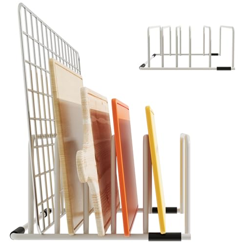 PAJWITHL cookie sheet organizer for cabinet for Cutting Boards Baking Sheets, Cookie Pans, Cooling Small Racks Storage Stand and Bakeware,Kitchen Cabinet Countertop Organizer (Black - 1pack) - Image 1