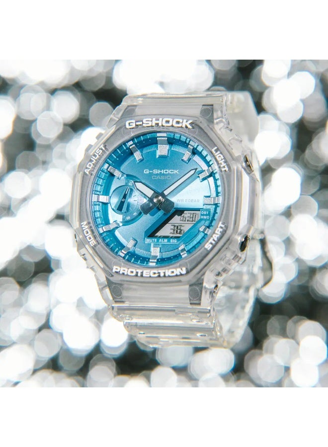 Casio G-Shock Wrist Watch Clear with Blue Dial - Image 1