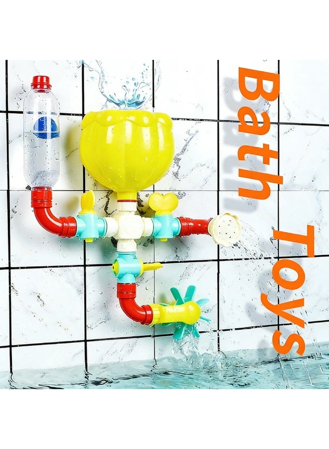 YIQU Fun Pipe Bath Toy, Interactive Baby Bathtub Toy for Cognitive Development, DIY Assemble Water Play Set for Toddlers 6M+ - Image 4
