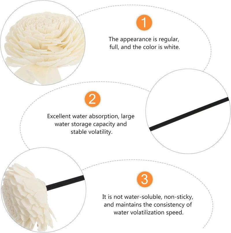cheekyglo Fragrance Rose Sticks Natural Volatile Replacement with Essential Aroma White Flower Home Sola for Pe Wood Accessories Diffuser Reed Oil Aromatherapy Refill Rattan - Image 3
