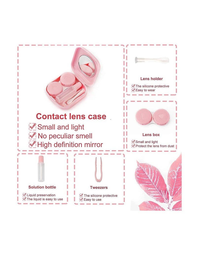 Generic 4 PCS Colorful Contact Lens Case Portable Storage Kit with Mirror for Travel and Home Eye Care  - Image 2