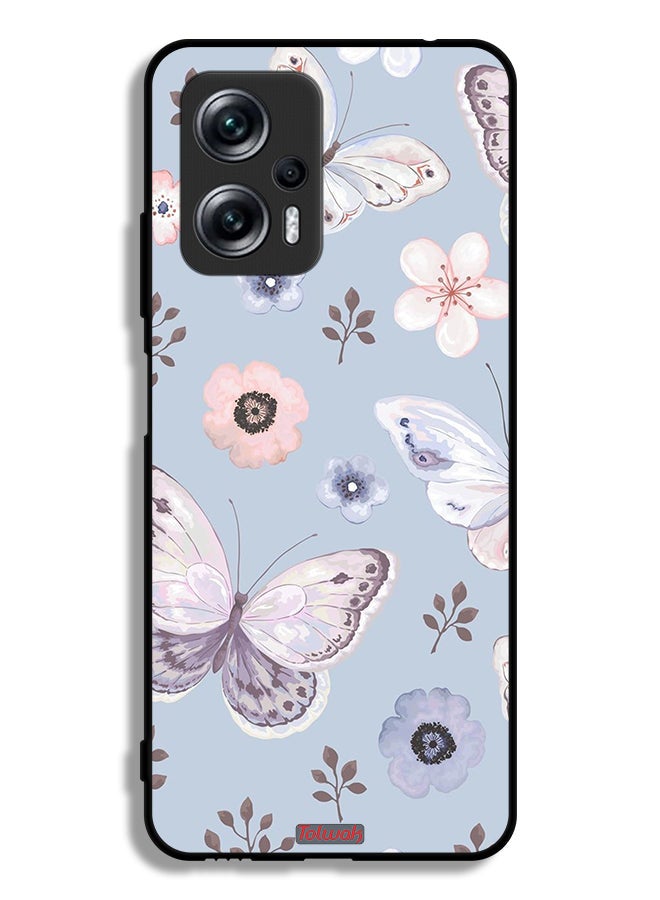 Tolwak Xiaomi Poco X4 GT Protective Case Cover Butterflies And Flowers - Image 2