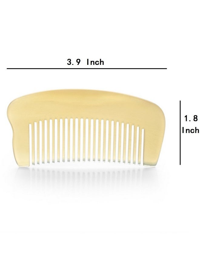 Liasun 100% Handmade Premium Quality Anti Static Natural Sheep Horn Comb Pocket Comb Without Handle- Professional Detangling Massage Comb (Mini Size)  - Image 1