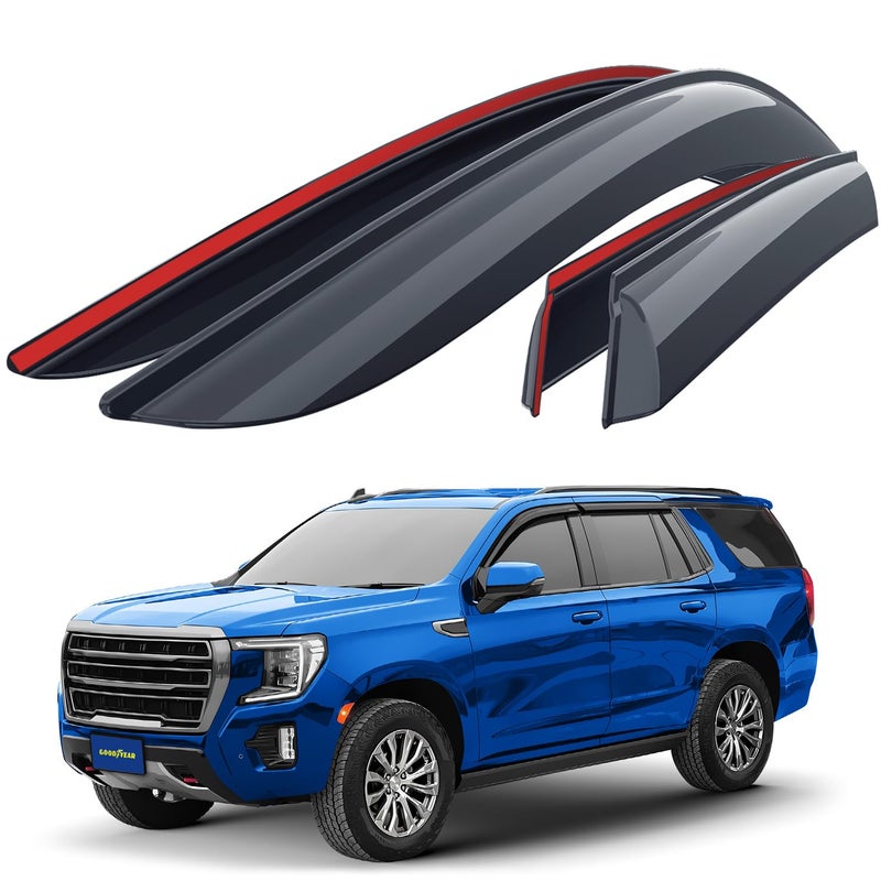 Goodyear Shatterproof Window Deflectors for GMC Yukon 20212025 Tapeon Rain Guards Window Visors Vent Deflector VisorCar Accessories4 pcs GY008630
