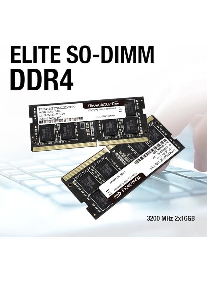 تيم جروب ذاكرة TEAM GROUP DDR4 ELITE SO-D4 سعة 8 جيجابايت بتردد 3200 ميجاهرتز وتوقيت CL22-22-22-52 وجهد 1.2 فولت - TED48G3200C22-S01 - Image 3