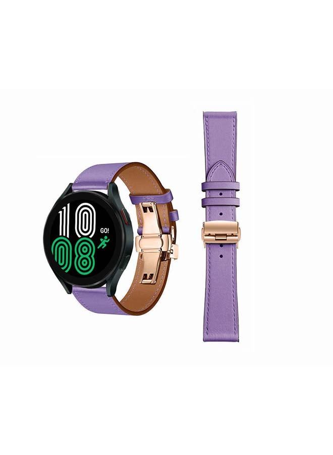 vesus Genuine Leather Replacement Band for Samsung Galaxy Watch 4 40/44mm Light Purple