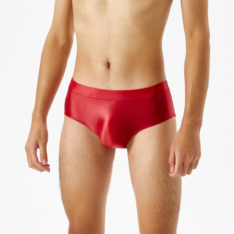Crotch Seamless One-Piece Oil Bright Gloss Silky High Elastic Large Size Men'S And Women'S Briefs Underwear Transparent 7056 - Image 4