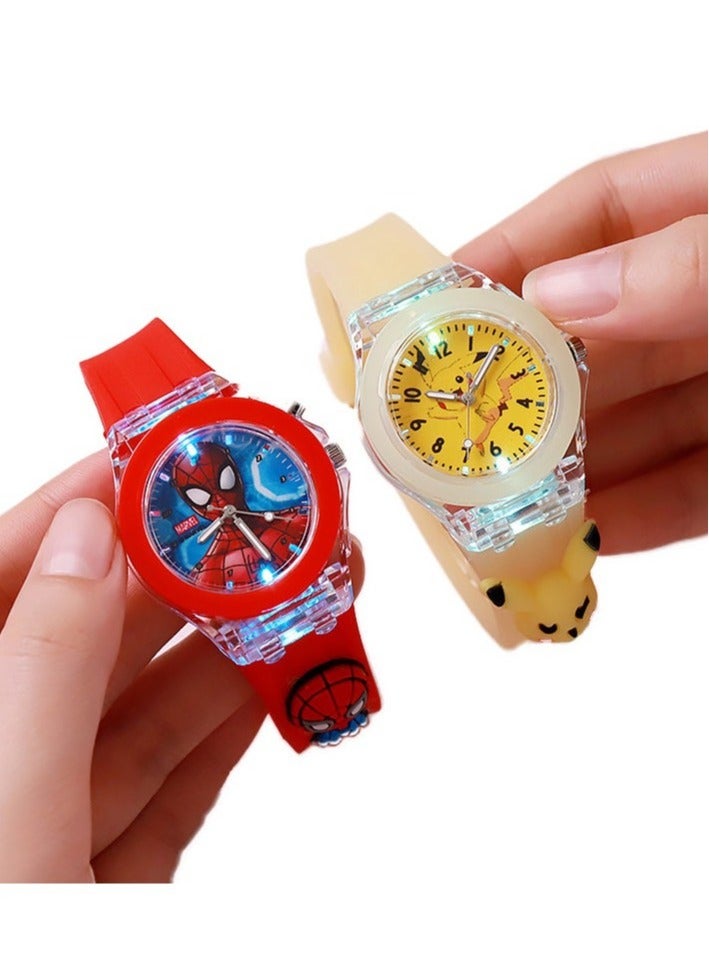 Children's Cartoon Light-Emitting Watch Marvel Spider-Man Boys And Girls With LCD Display Flashing Light Electronic Toy Watch  - Image 2