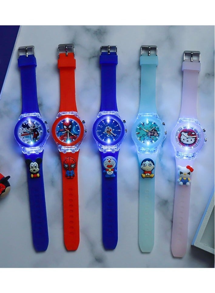 Children's Cartoon Light-Emitting Watch Marvel Spider-Man Boys And Girls With LCD Display Flashing Light Electronic Toy Watch  - Image 3