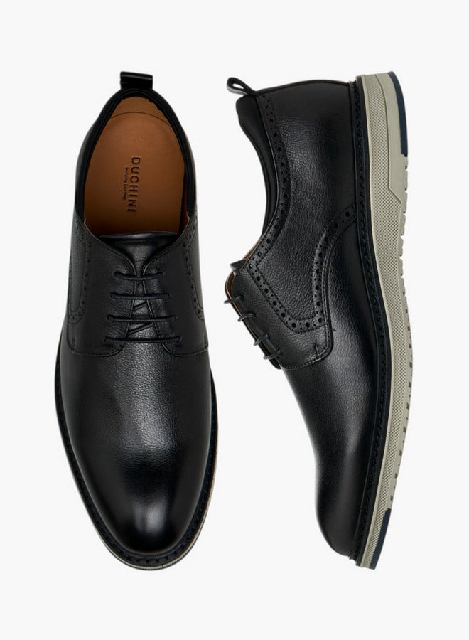 DUCHINI Men's Solid Lace-Up Sneakers - Image 3