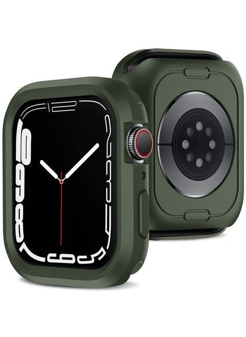 Compatible with Apple Watch Case Series 8/7 45mm Series 6/5/4/SE 44mm, Slim Flexible TPU Shockproof Bumper Protective Cover Case for Apple Watch SE and iWatch Series 8 7 6 5 4 - Army Green