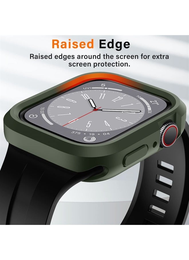 Amizee - Compatible with Apple Watch Case Series 8/7 45mm Series 6/5/4/SE 44mm, Slim Flexible TPU Shockproof Bumper Protective Cover Case for Apple Watch SE and iWatch Series 8 7 6 5 4 - Army Green - Image 1