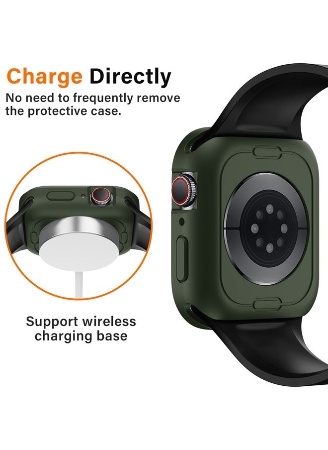 Amizee - Compatible with Apple Watch Case Series 8/7 45mm Series 6/5/4/SE 44mm, Slim Flexible TPU Shockproof Bumper Protective Cover Case for Apple Watch SE and iWatch Series 8 7 6 5 4 - Army Green - Image 1