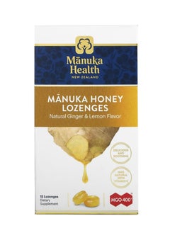 Manuka health Manuka Honey Lozenges Natural Ginger & Lemon MGO 400+ 15 Lozenges  - Image 1
