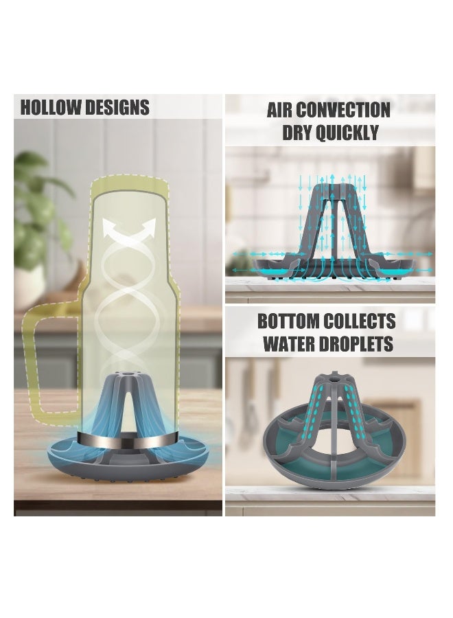 Silicone Bottle Drying Rack for Stanley Cup Accessories, 2 Pack Fast Air Drying Solution for Various Container Sizes - Image 2