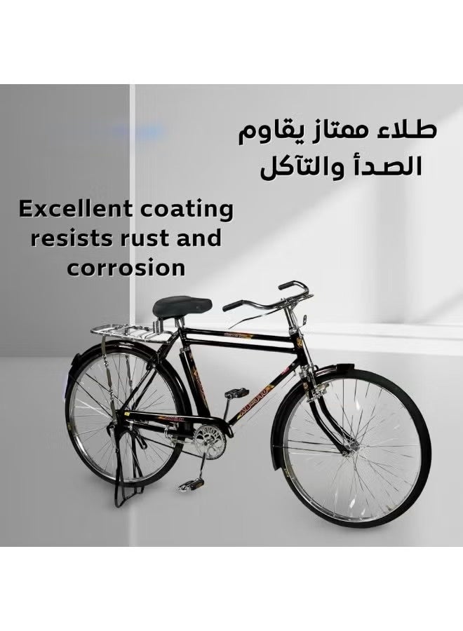 ستار كيدز دراجة كلاسيكية هندية للاستخدام اليومي، صناعة هندية، هيكل قوي مع قفل ومفتاح، مقعد خلفي إضافي، فرامل مزدوجة، قيادة مريحة، إطارات هوائية، دراجة طريق للكبار - Image 3