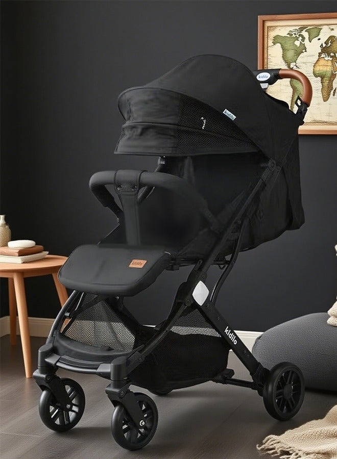 Kidilo Stroller for Baby & Toddlers - Easy Fold & Compact Stroller Black - Image 1