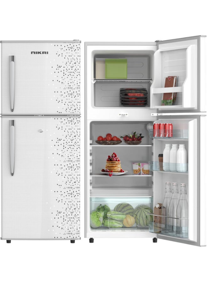 200L Gross / 127L Net, Double Door Refrigerator, Adjustable Glass Shelves, Convenient Defrosting, Temperature Control, Energy Saving R600A Gas, Silent Operation, Ideal For Home, Office And Hotels 313 kW NRF200DN3M Grey