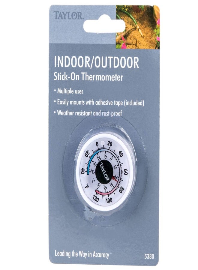 Taylor 5380n 1 3/4" Mini Stick on Indoor Outdoor Dial Thermometer - Image 1