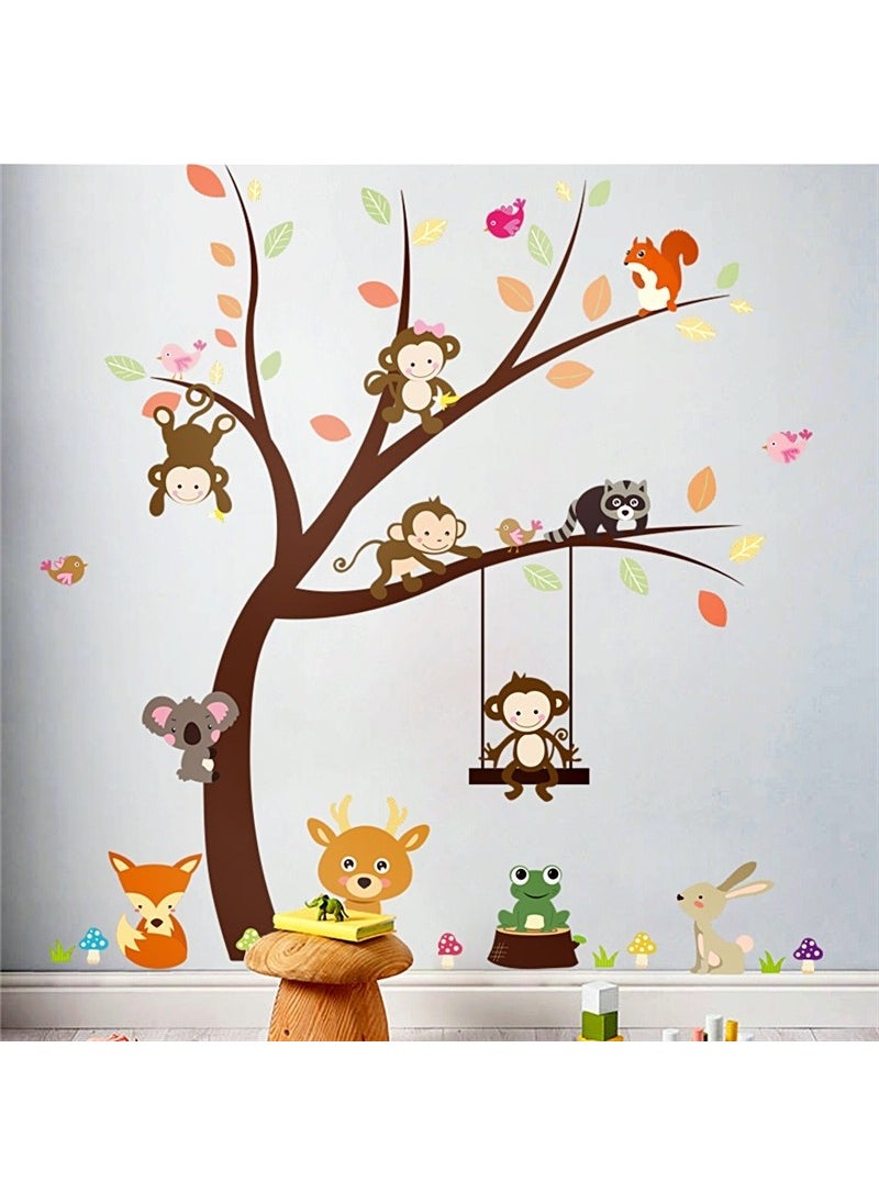 ZOOYOO kids room decor asia animals monkey fox squirrel koala rabbit wall pvc sticker  - Image 3