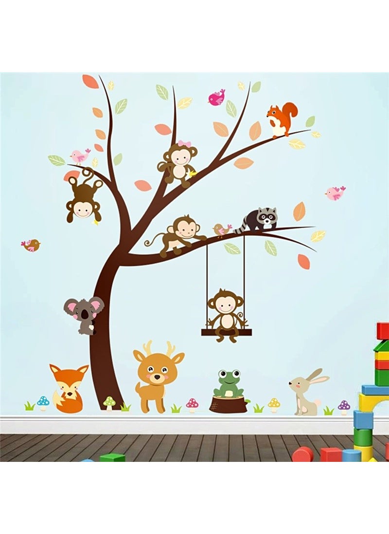 ZOOYOO kids room decor asia animals monkey fox squirrel koala rabbit wall pvc sticker  - Image 2