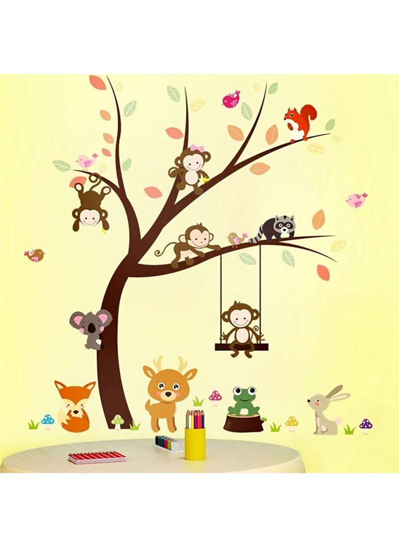 ZOOYOO kids room decor asia animals monkey fox squirrel koala rabbit wall pvc sticker  - Image 1
