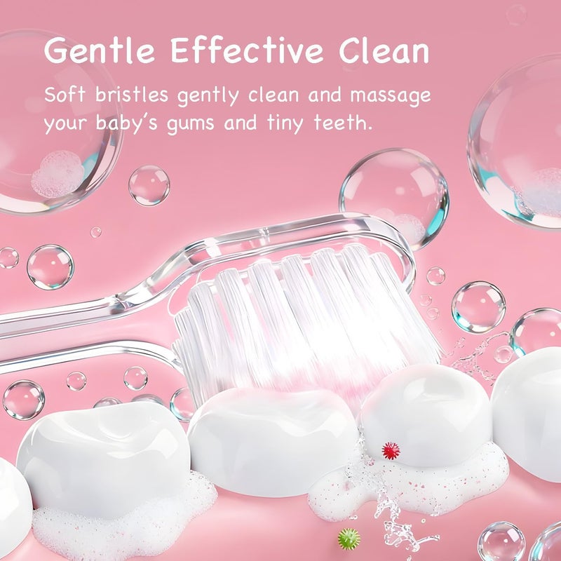 Papablic BabyHandy 2-Stage Sonic Electric Toothbrush for Babies and Toddlers Ages 0-3 Years, Pink - Image 3