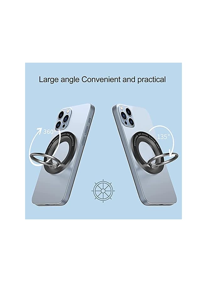 PROMASS magnetic phone holder phone grip finger ring with magnetic ring handle for iPhone 14 13 12 Samsung MagSafe 360 adjustable magnetic clasp (Moda Black)  - Image 4