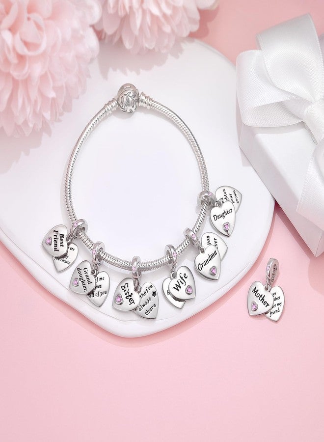 DALARAN Mother Charms for Pandora Bracelet Mom Love Heart Dangle Charms Mother's Day Chrismas Present for Women - Image 5