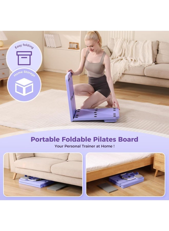 Bukela Pilates Board, Pilates Reformer Set, Multi-Purpose Foldable Pilates Reformer Board for Home, 5 in 1 Pilates Sliding Board (Purple) - Image 4
