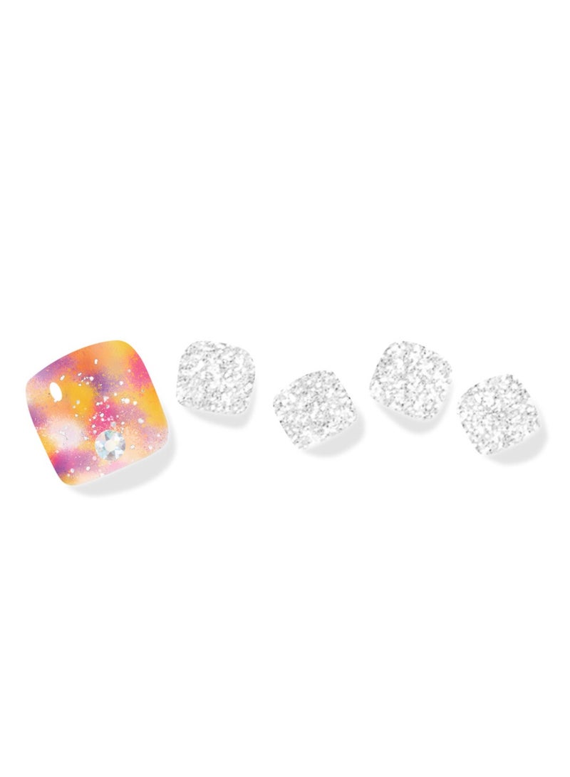 FOLARIS Spring Bouquet Korean 32 Piece Nail Art with Genuine Swarovski Crystals -  – Elegant, Long-Lasting Pediicure - Image 1