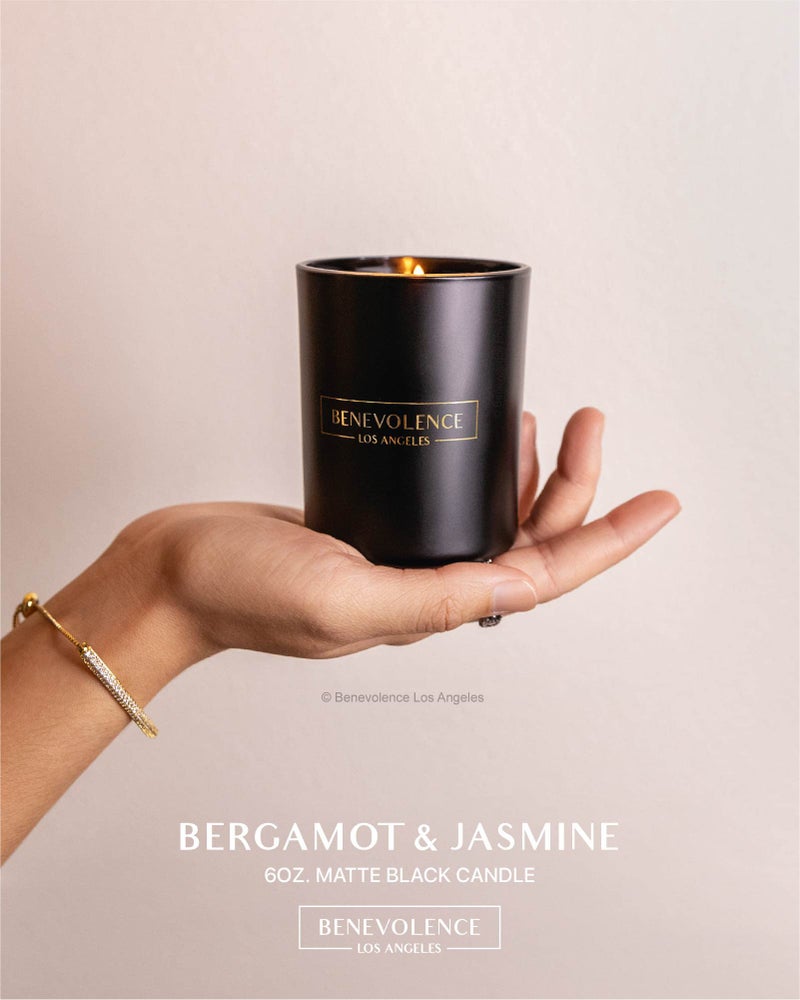 Benevolence LA Lemongrass & Basil Wood Wick Candles | Soy Christmas Scented Candles for Home | Holiday Candle Gifts for Women and Men | Home Fragrance | Aromatherapy | Shelf Decor | 8oz, 45 Hour Burn - Image 2