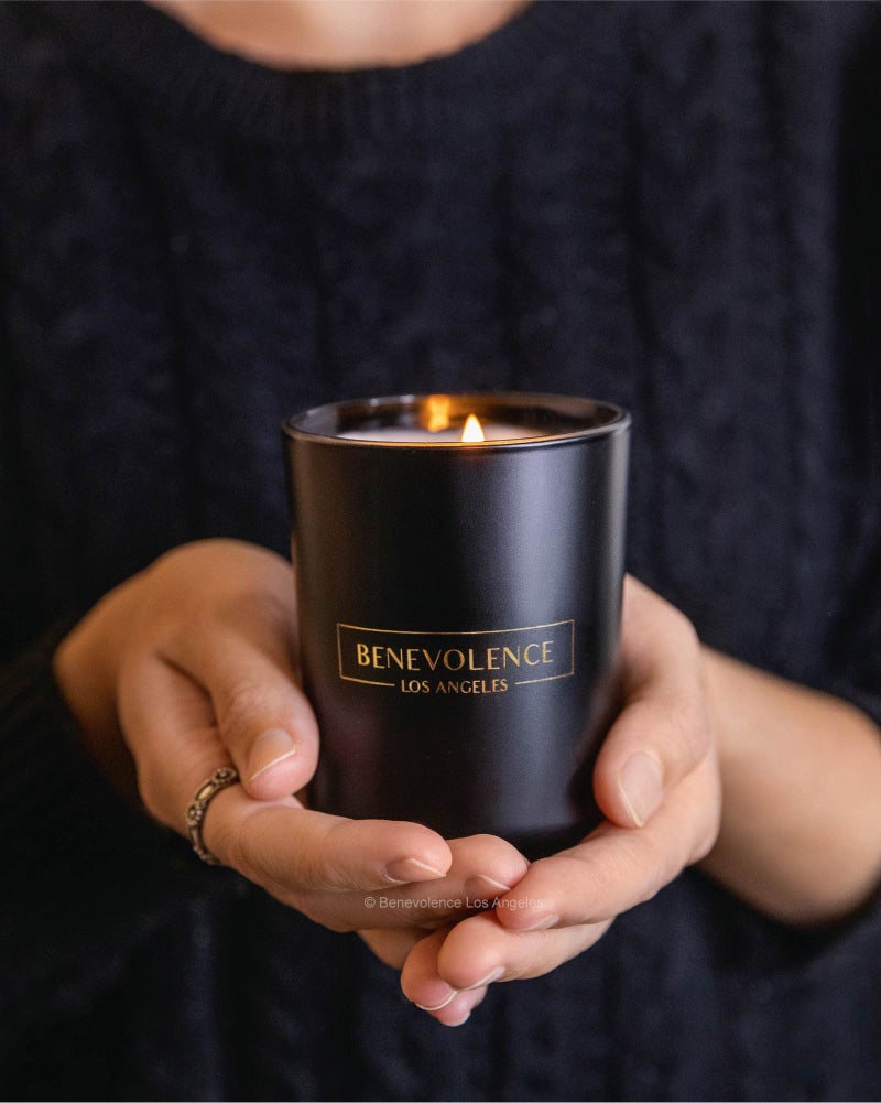 Benevolence LA Lemongrass & Basil Wood Wick Candles | Soy Christmas Scented Candles for Home | Holiday Candle Gifts for Women and Men | Home Fragrance | Aromatherapy | Shelf Decor | 8oz, 45 Hour Burn - Image 3