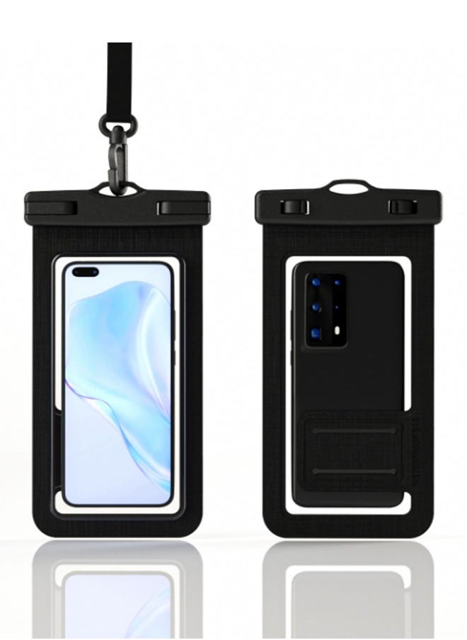 JCB CHIC 2Pcs Universal Waterproof Phone Pouch, Large Phone Waterproof Case  Dry Bag (Protection Level: IP68) ,7.2" Swimming Bag Water With Lanyard,Fit For Outdoor Sports(DDWT-ZP21 black)  - Image 1