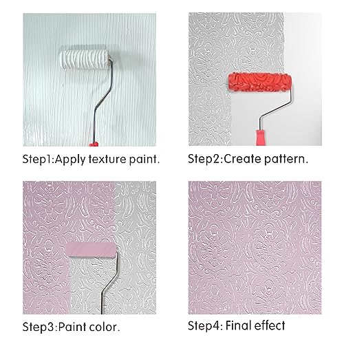 Nichiyo 7'' Texture Roller DIY Decorative Art Pattern Paint Roller Rubber Roller for Walls, Furnitures and Floors Decoration(EG241T) - Image 5