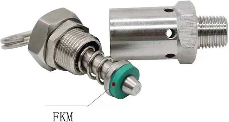 1 4 بوصة NPT 3 بار صمام أمان ثابت صغير بنابض من الفولاذ المقاوم للصدأ 304 لضاغطات الهواء - Image 4