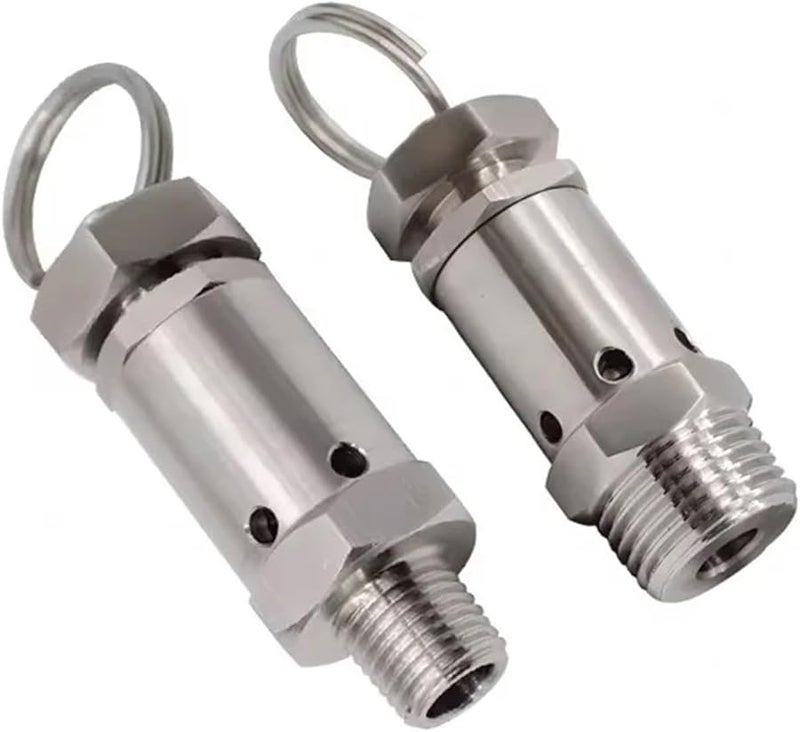 1 4 بوصة NPT 3 بار صمام أمان ثابت صغير بنابض من الفولاذ المقاوم للصدأ 304 لضاغطات الهواء - Image 3