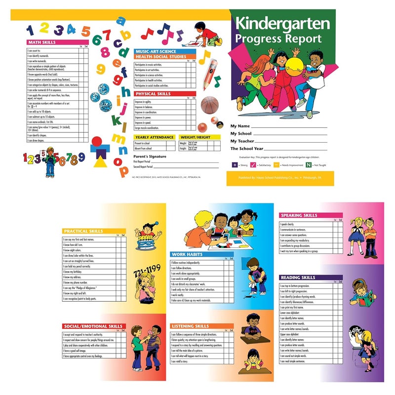Publishing Kindergarten Progress Report, Pack of 10 Multicolor